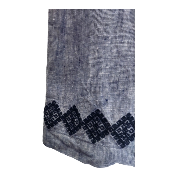 Artisan NY 100% Linen Coastal Boho Embroidered Mini Dress - Picture 6 of 9